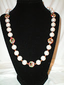 White pearls and cloisonne