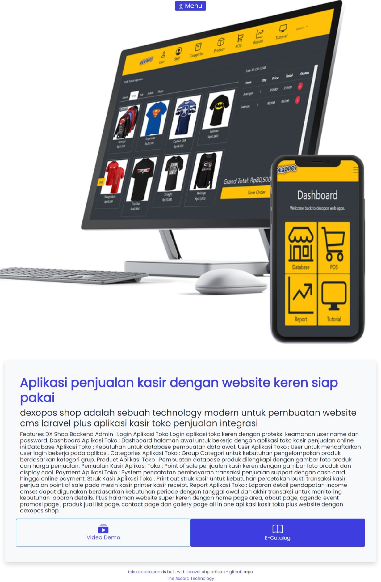 Laravel Web App template theme free download source code
