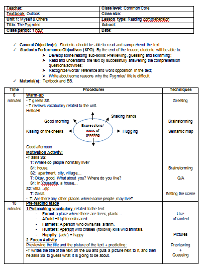 Common Core Outlook Lesson Plans Unit 1