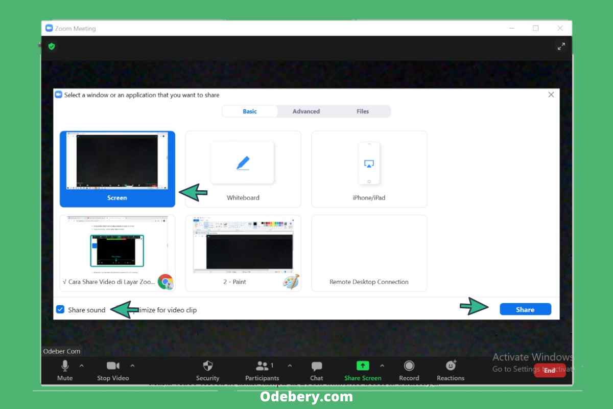 Cara Share Screen Video di Zoom