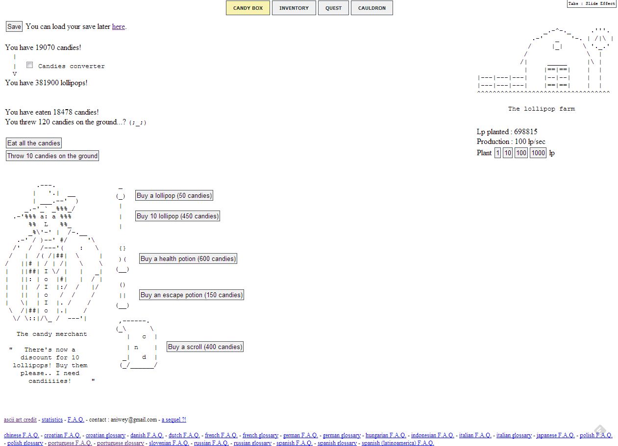 Candy Box - A Caixa de Doces em ASCII