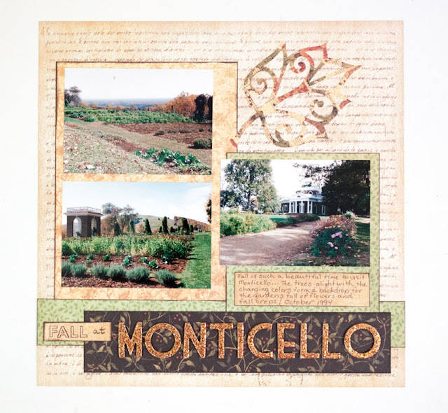 Fall at Monticello layout by Nancy Nally for Layout-a-Week blog