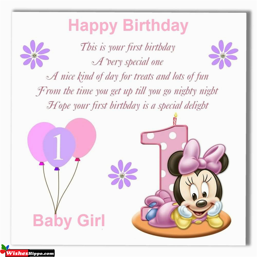 Best 1st Birthday Wishes for Baby Girl Little Doughtier Princess ...