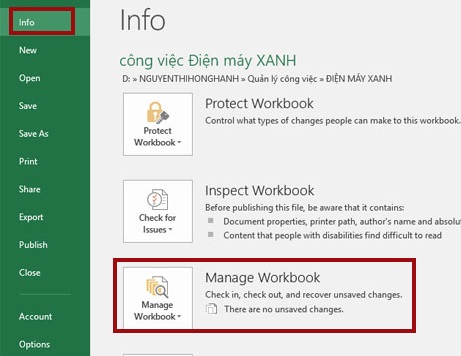 Hướng dẫn lấy lại file Excel chưa kịp lưu hay bị lưu đè đơn giản và nhanh chóng 6