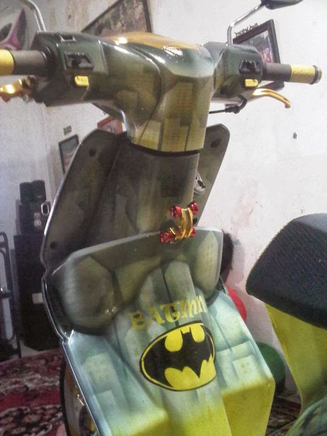 Modifikasi Honda BeaT Full Airbrush 2014 Batman Style | Modifikasi