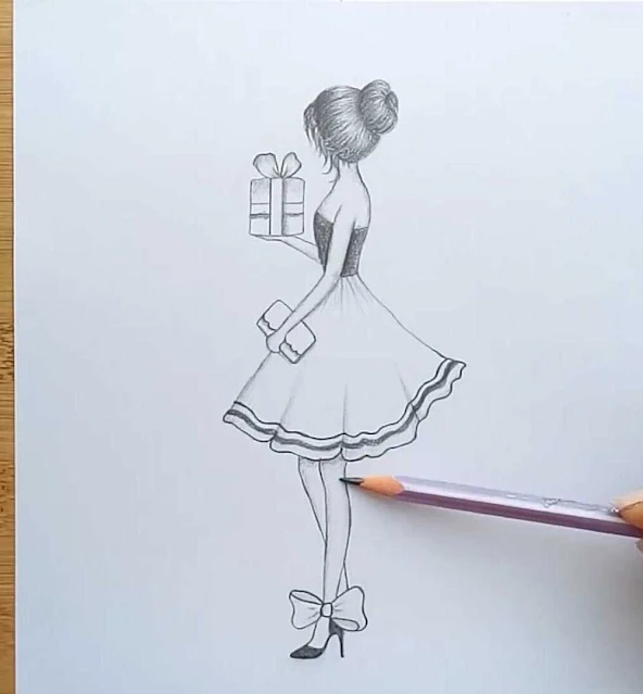 رسم فتاة بالرصاص رسم فتاة جميلة بالرصاص
