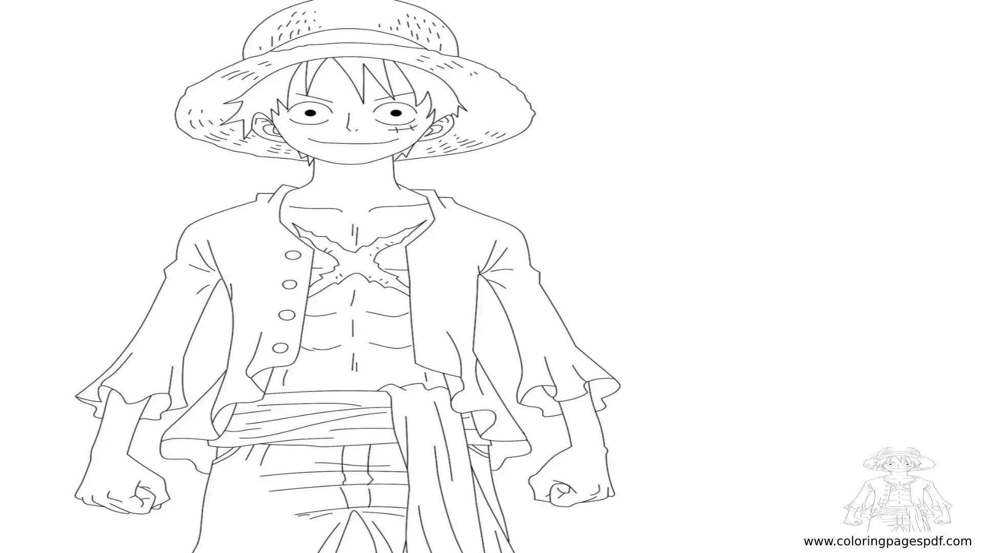 Coloring Page Of Monkey D. Luffy (One Piece)