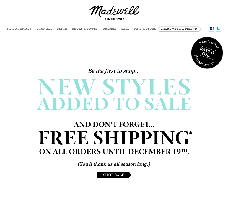 J.Crew Aficionada Madewell Email Our sale just got better...(new
