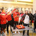 La squadra albanese sorprende Edy Reja nel giorno del suo compleanno dopo la vittoria con l'Ungheria