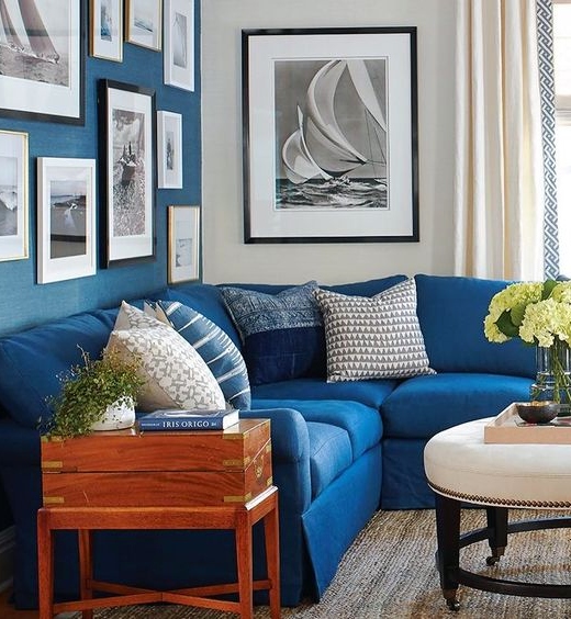 Blue Nautical Living Room Idea