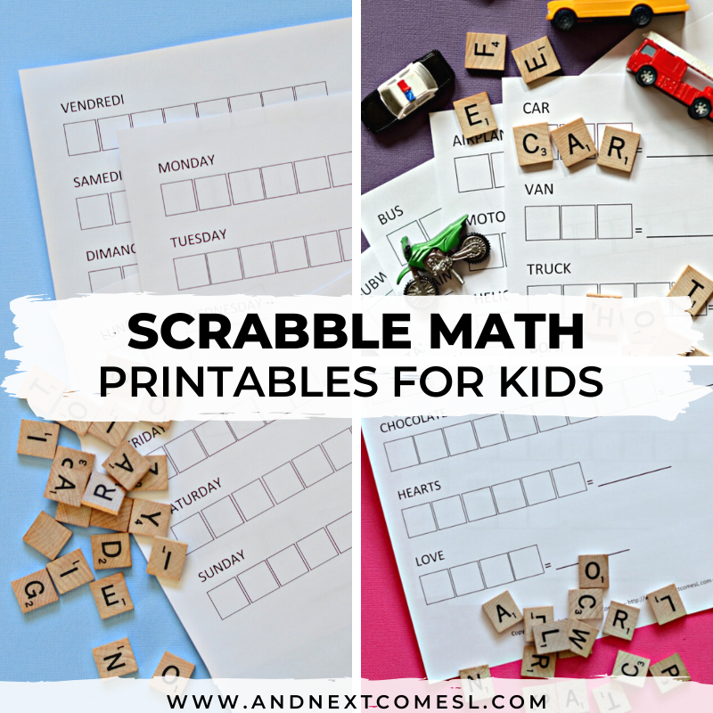 Printable Scrabble Math Worksheets for Kids | And Next Comes L