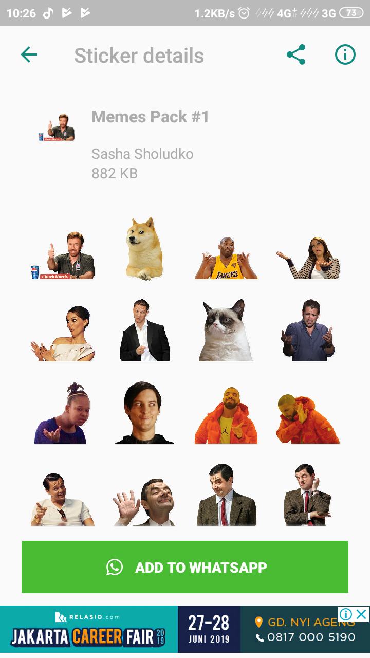 Stiker whatsapp lucu meme