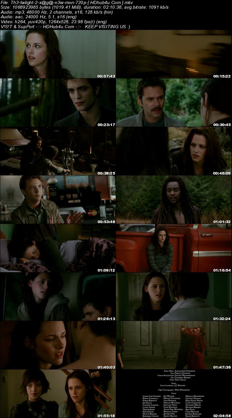 The Twilight Saga New Moon 2009 Hindi Dual Audio 480p BluRay 400MB Download