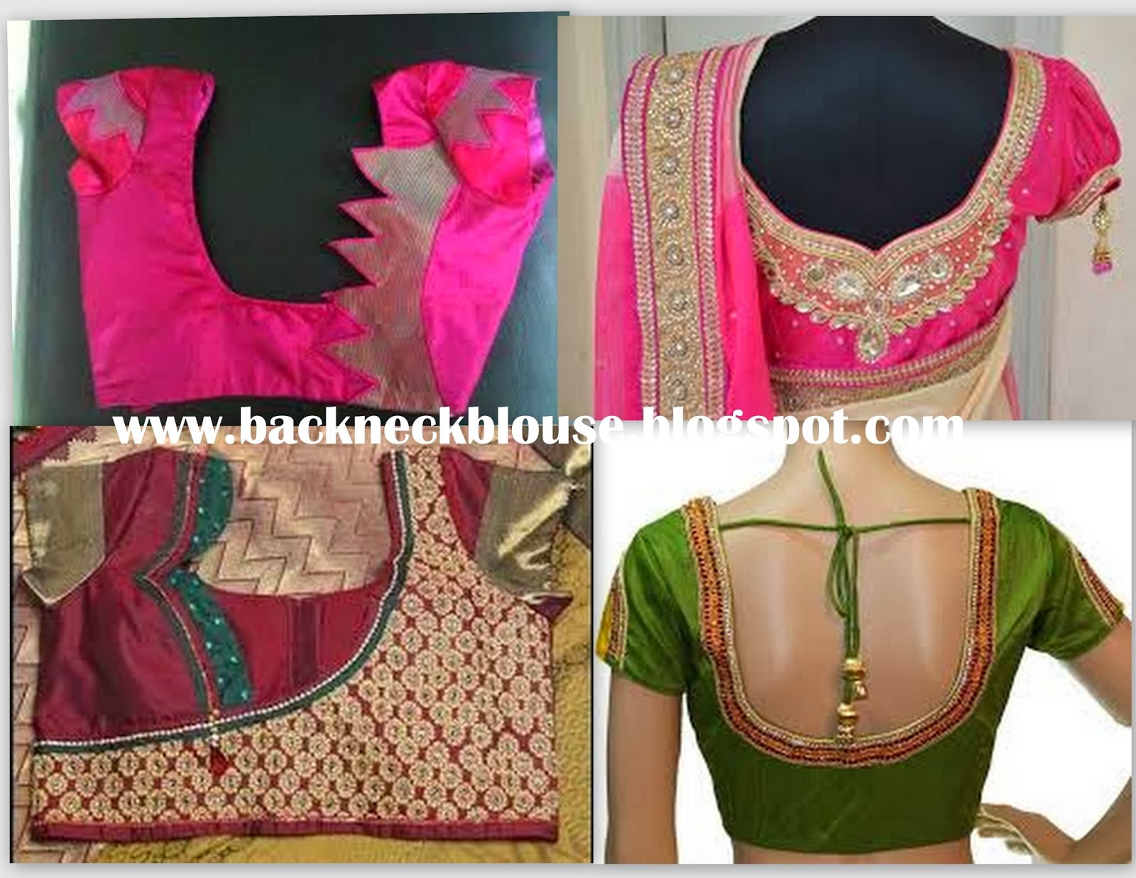 BACK NECK BLOUSE READY MADE AND CUSTOMIZED DESIGNER BLOUSE WITH BLOUSE  DESIGNS CATALOGUE : New trend back neck blouse