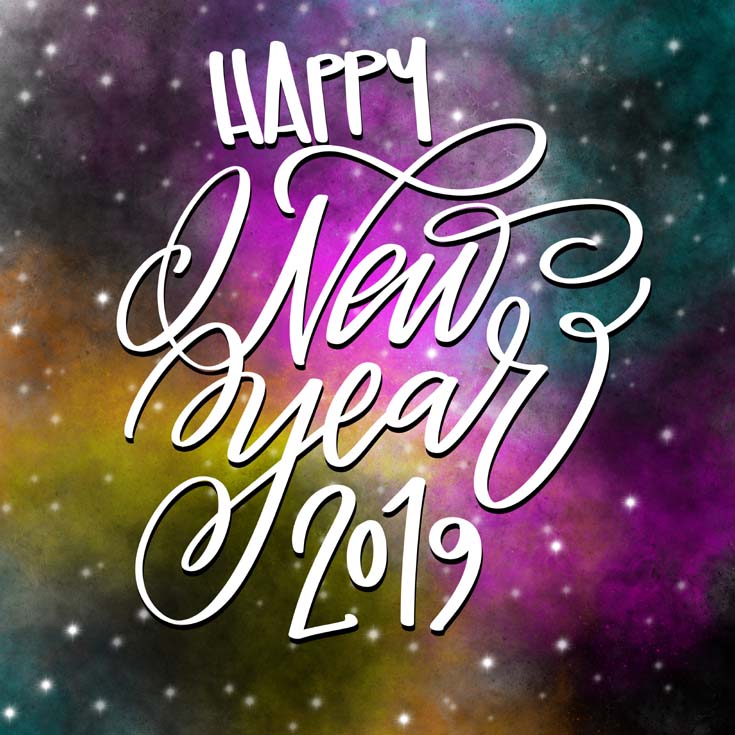 Happy New Year 2019 with Free Hand Lettered Quote Printables!