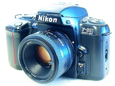 Nikon F-601, AF Nikkor 50mm F1.8 D, Front left
