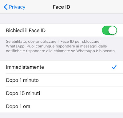 WhatsApp Face ID