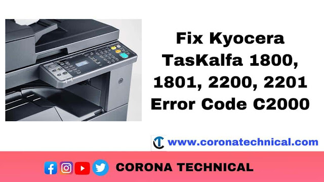 How to Solve Kyocera TaskAlfa 1800 error code c2000