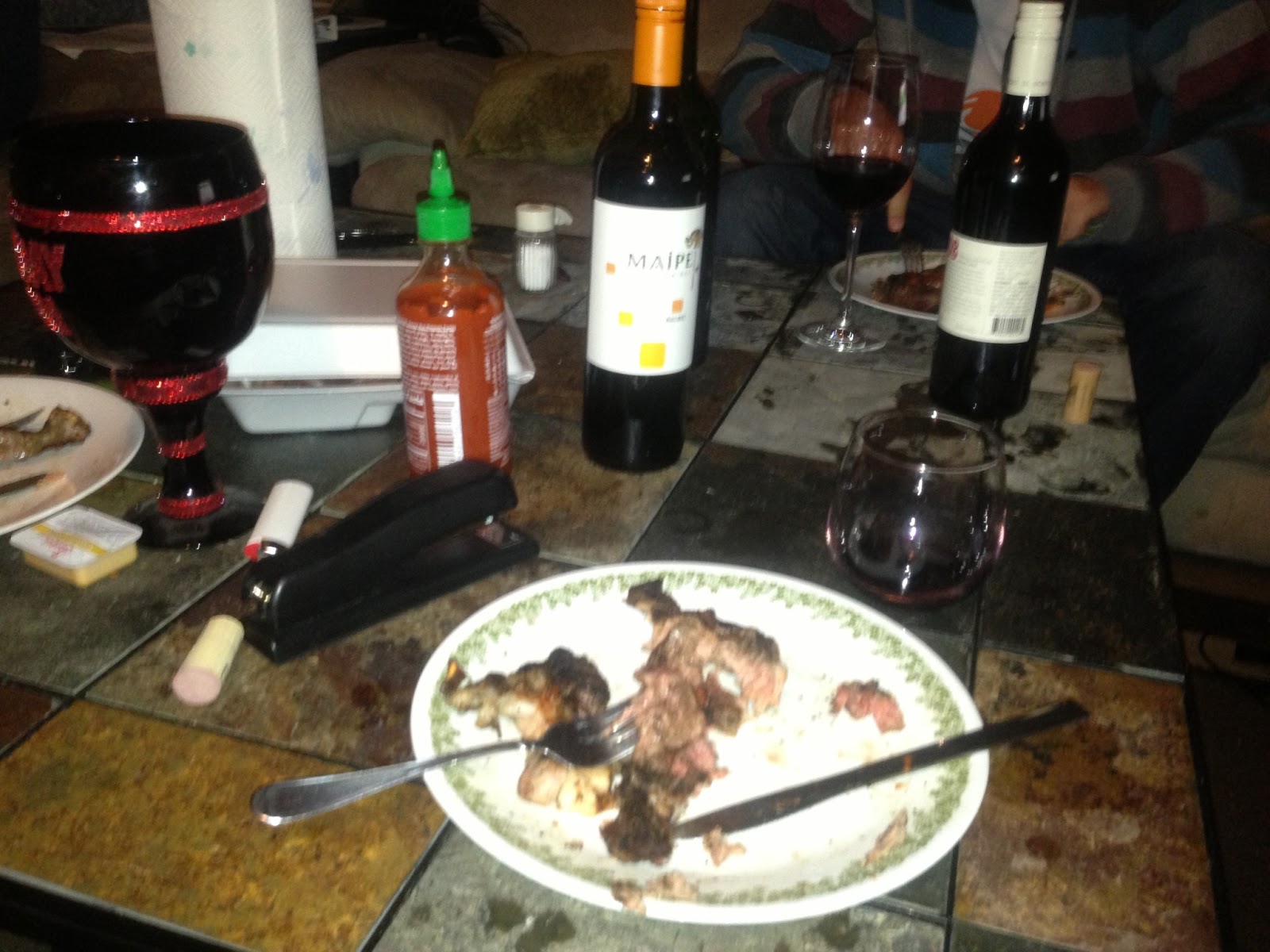 Jon's first wine blog Dinner Home cooked meal (steak w/ red wines)