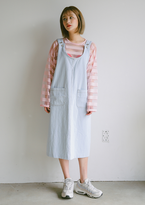 [Stylenanda] Buttoned Side Denim Overall Dress | KSTYLICK - Latest ...