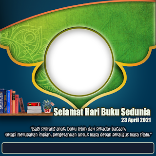 Template twibbon hari buku transparan PNG - kanalmu