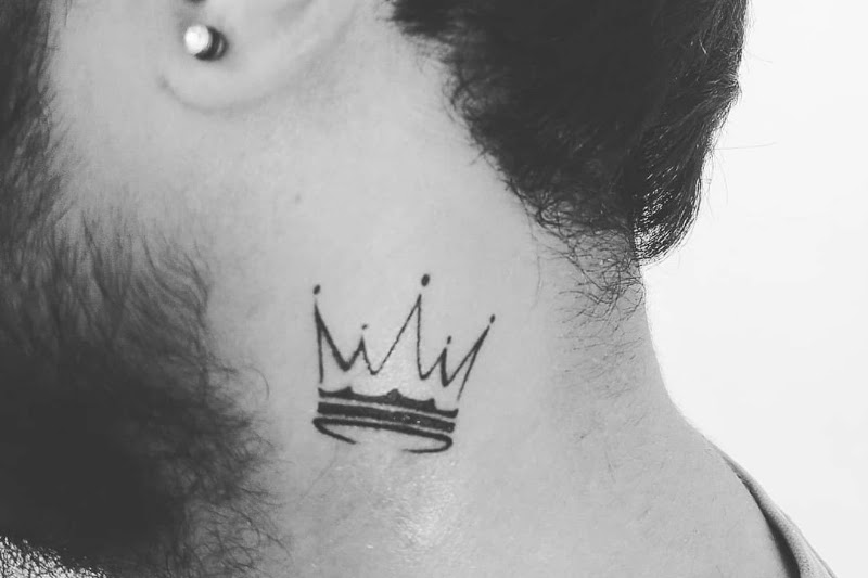 Neck Minimalism Crown tattoo at theYoucom