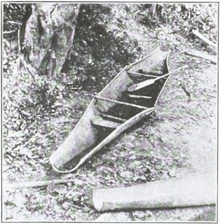 Bark canoe on the Mazaruni River, Guyana