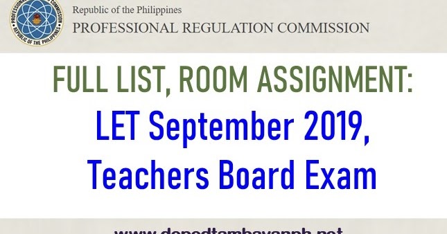 Prc room assignment september 2019 zamboanga city image