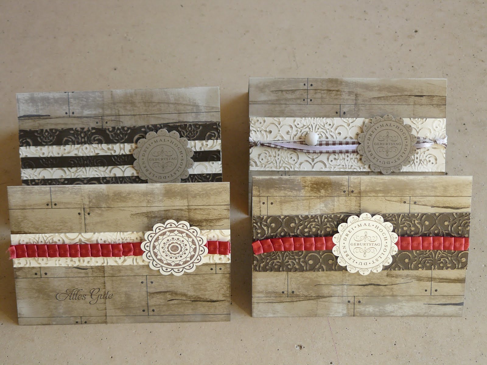 Stempelstunde: Karte in Holzoptik