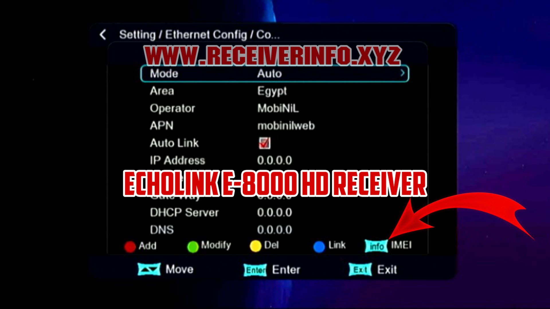 ECHOLINK E-8000 1506T HD RECEIVER NEW SOFTWARE WITH IMEI CHANGE