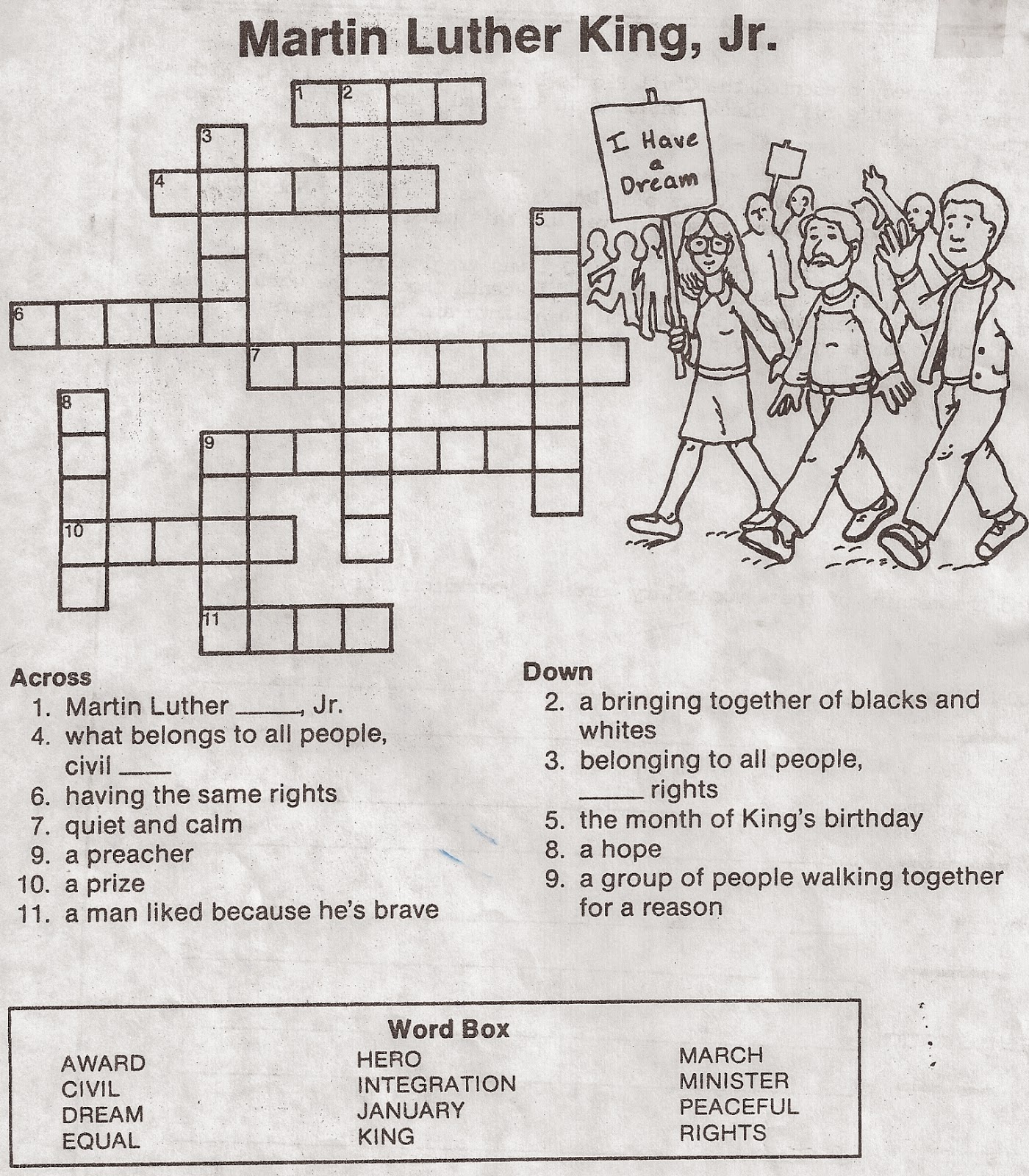ELEMENTARY SCHOOL ENRICHMENT ACTIVITIES MARTIN LUTHER KING DAY WORKSHEETS