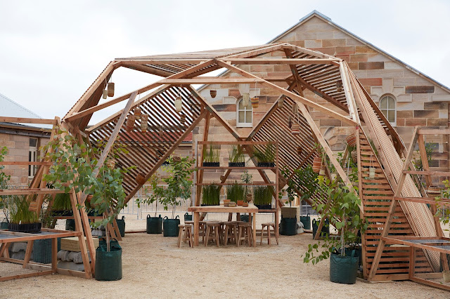 Photo of Tony Albert's sustainable greenhouse structure