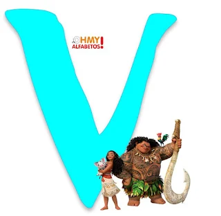 Alfabeto de Moana con Maui, Heihei y Pua.  Moana's Alphabet with Maui, Heihei and Pua. 