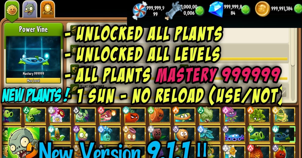 Pvz 2 mod apk all plants unlocked