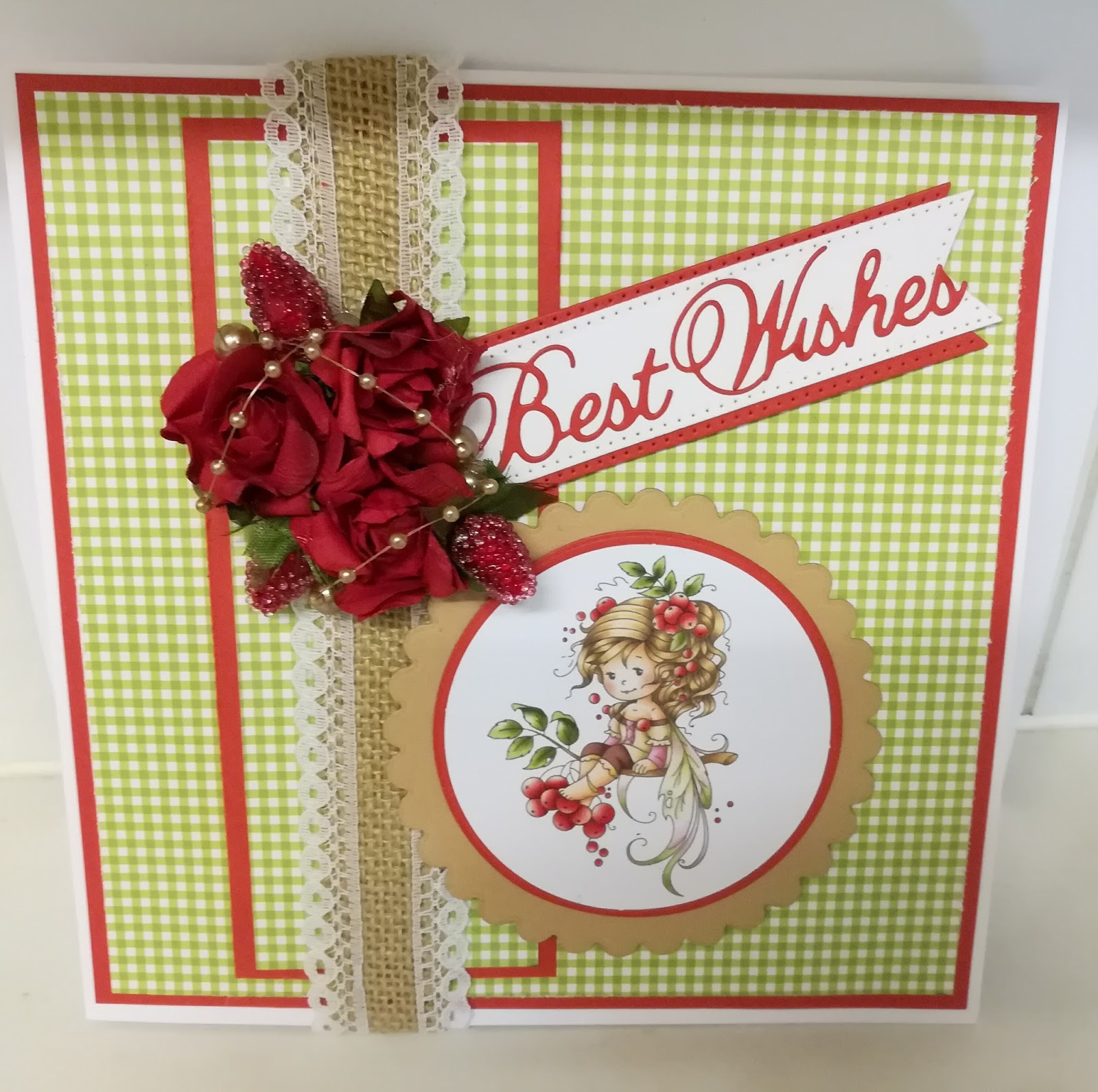 Cards made by Beckie Gingham card