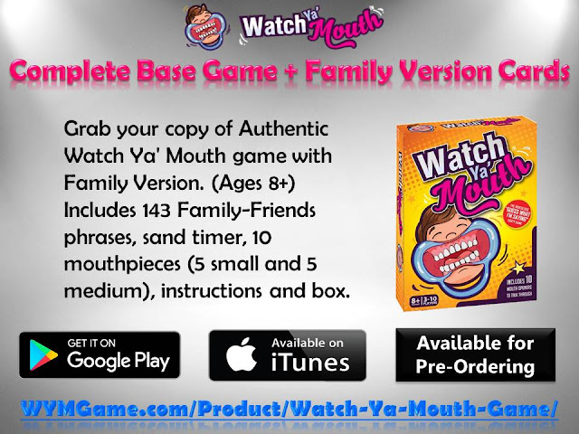 Watch Ya’ Mouth – Complete Base Game + Family Version Cards