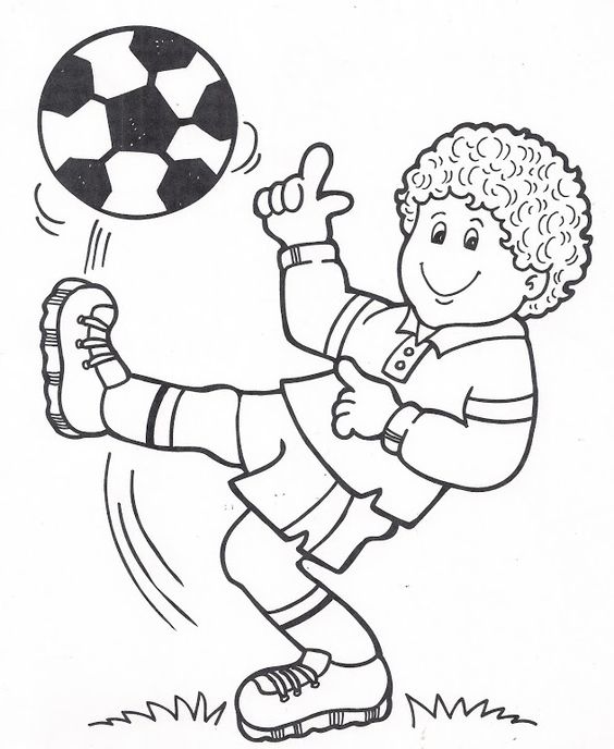 Desenho de Jovem Garoto Jogando Futebol para colorir