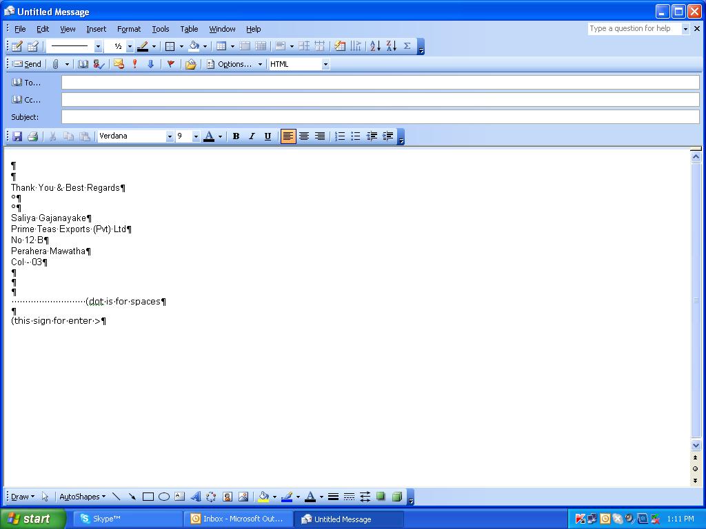 NSTECH System Repair Blog Unknown Character When Composing Email