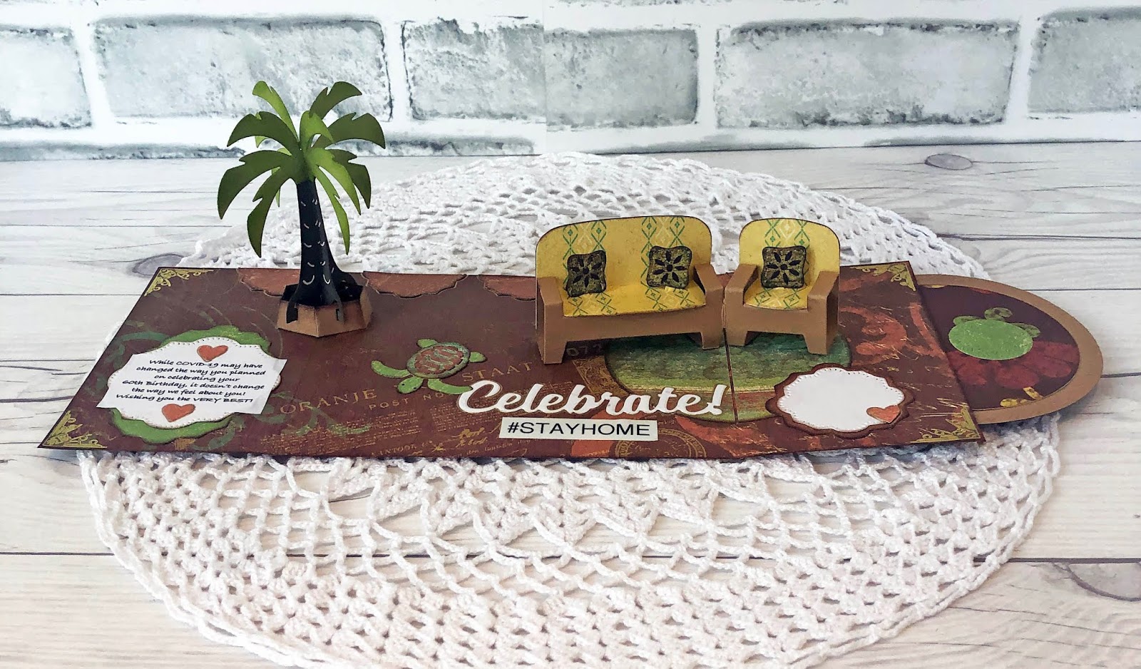 Painted Mountain Cards Double Pop Up Gatefold Card for Karen Burniston