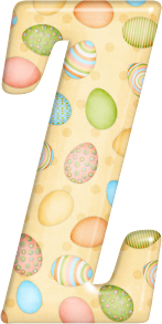 Abecedario Amarillo con Huevos de Pascua.