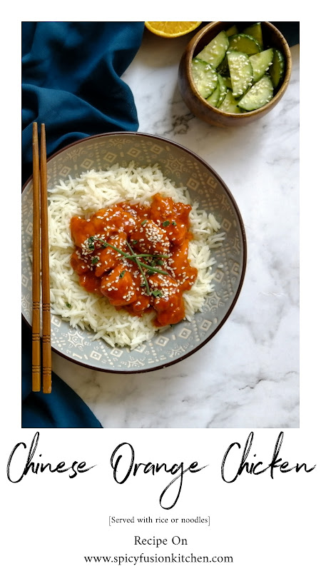Chinese Orange Chicken and Rice or Noodles, Chinese orange chicken, panda express orange chicken, panda express chicken, noodles, rice, food, recipe, Asian food, Asian cuisine, food photography, pinterest, spicy fusion kitchen, oranges, spicy food, orange chicken, chicken and noodles, chicken and rice,