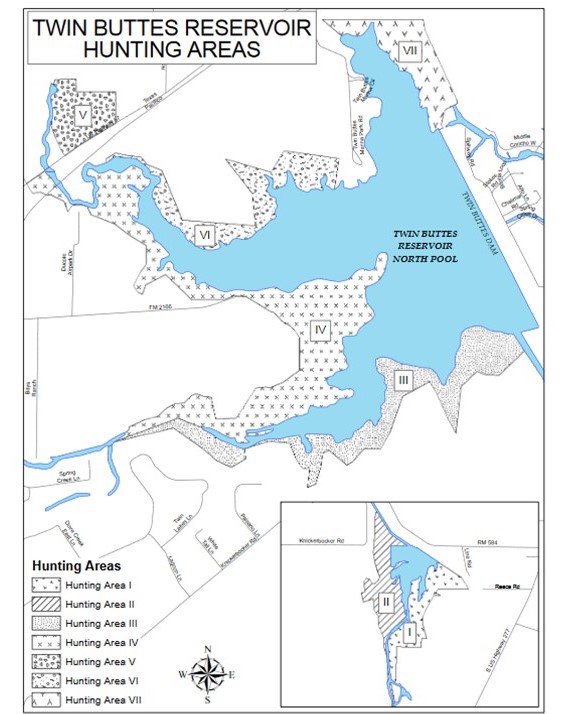 Twin Buttes Reservoir TPWD Public Hunting at Twin Buttes