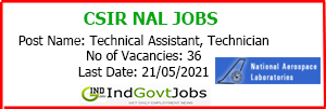 NAL Recruitment 2021 Apply Online | khoj.nal.res.in