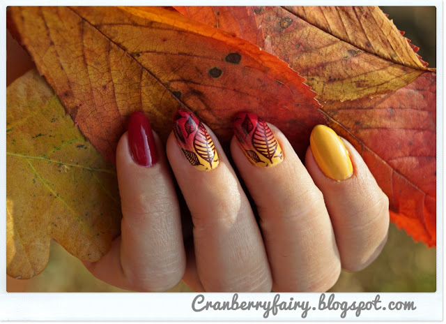 jesienna przyroda na paznokciach