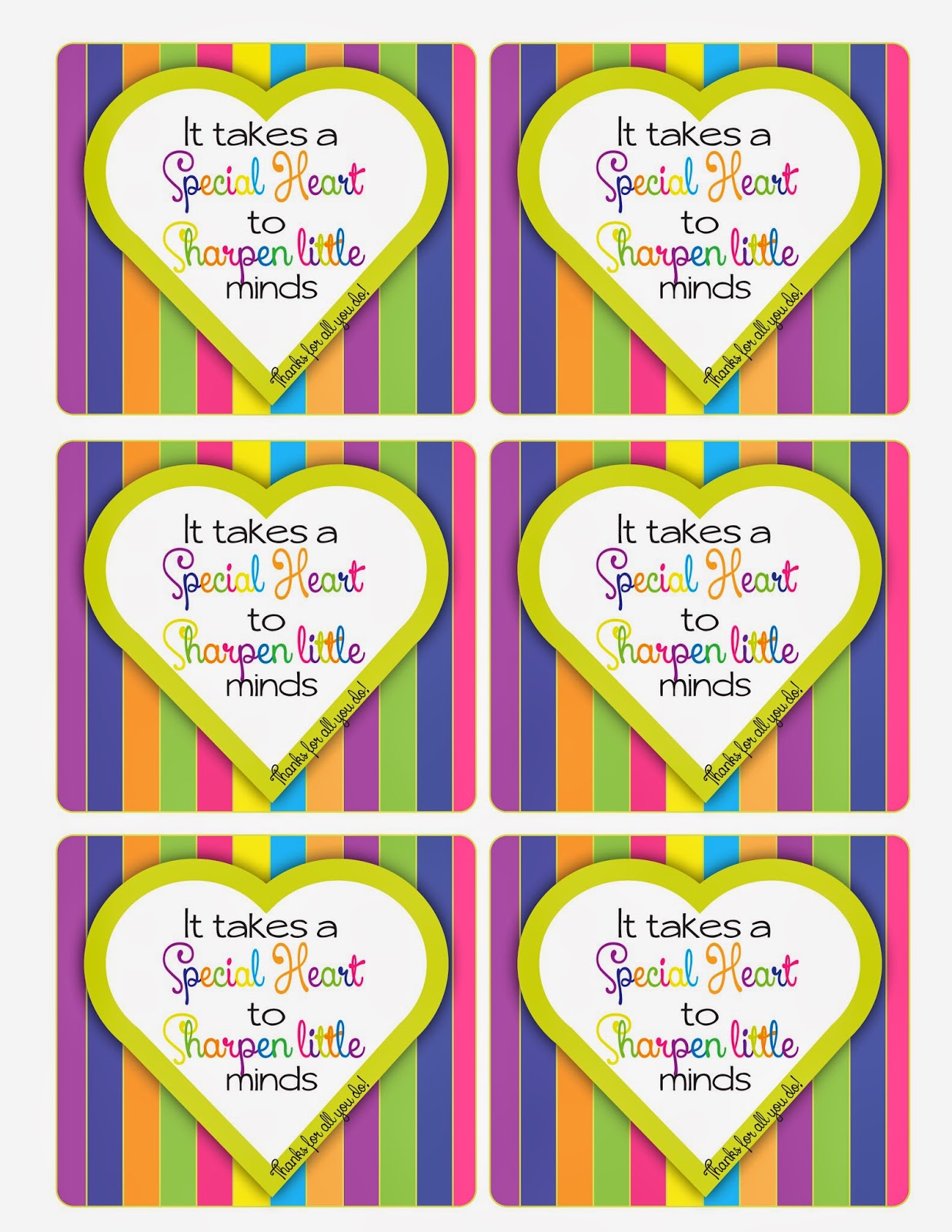 Free Printables For Teacher Appreciation