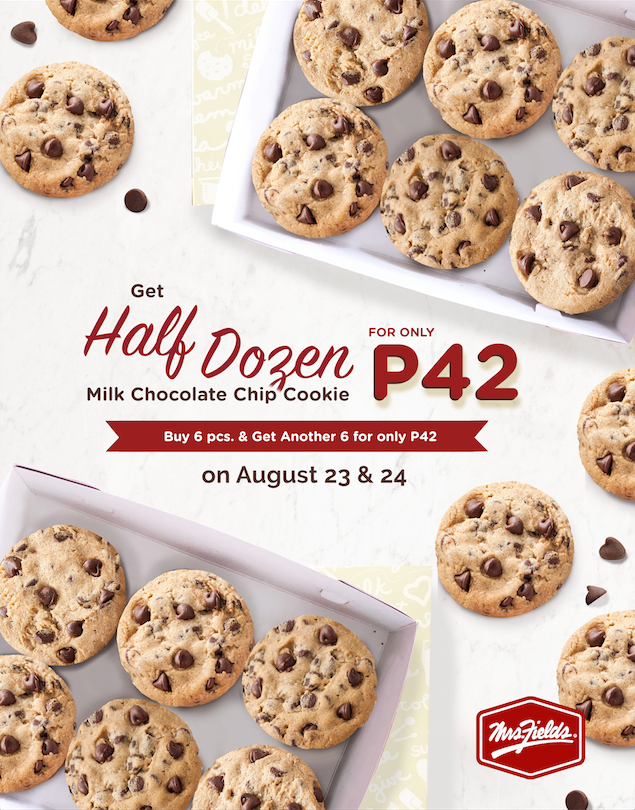 Manila Shopper: Mrs. Fields Half Dozen Promo: Aug 2019