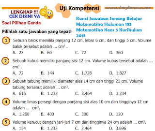 Kunci Jawaban Senang Belajar Matematika Halaman 183 Matematika Keas 5 Kurikulum 2013 www.simplenews.me