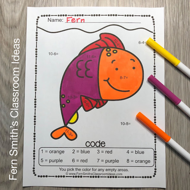 This Ocean Color By Number Addition and Subtraction Printable includes 10 pages for introducing or reviewing addition and subtraction. This bundle is perfect for differentiation in ESOL, ESL, Home Schooling and Special Education Classes, Inclusive and Exclusive, since everyone can work on different skills, different levels of those skills and yet, still have some joy and fun with coloring cute Ocean Beach Fun Themed Pictures, perfect for bulletin boards and refrigerator museum art!