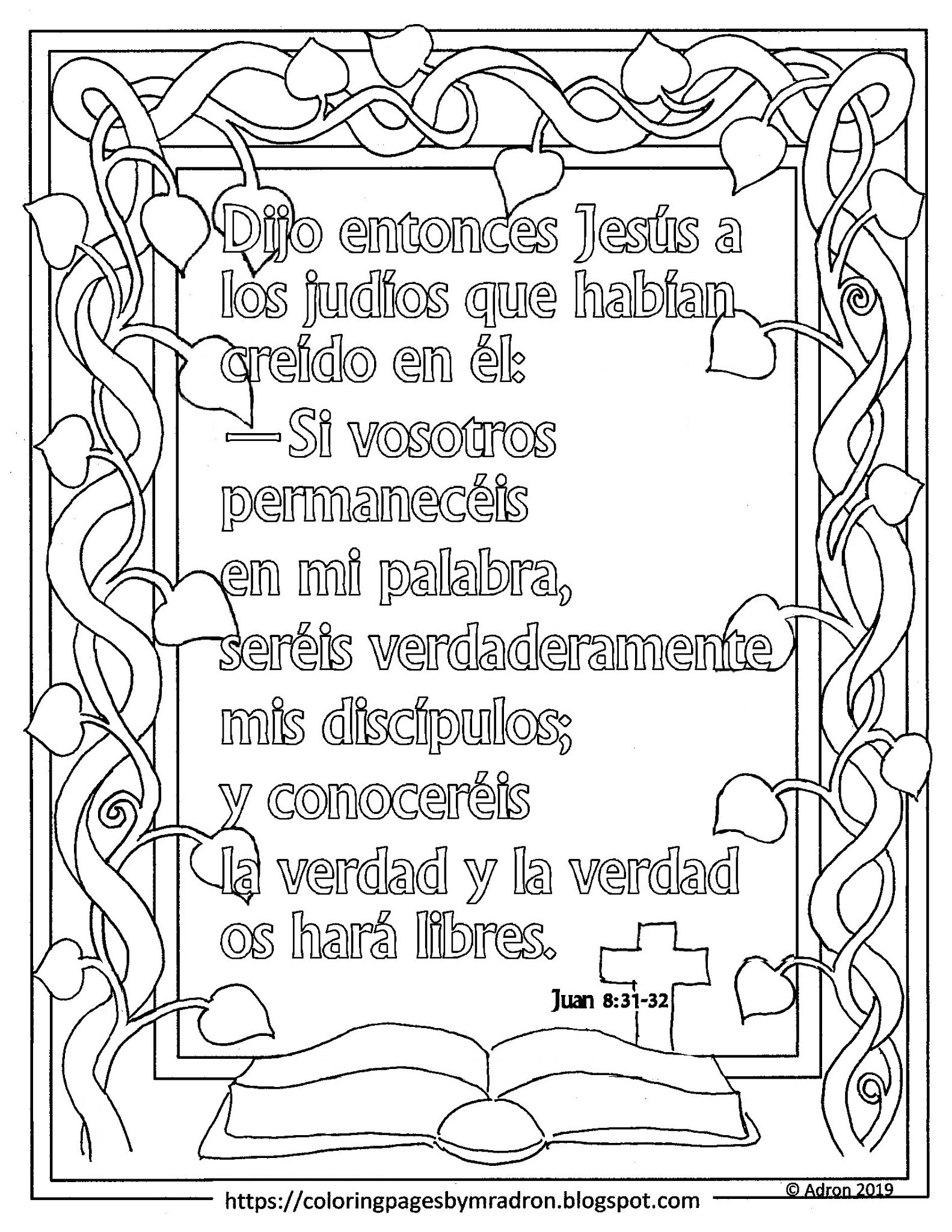 Coloring Pages for Kids by Mr. Adron: Free John 8:32, Print and Color ...