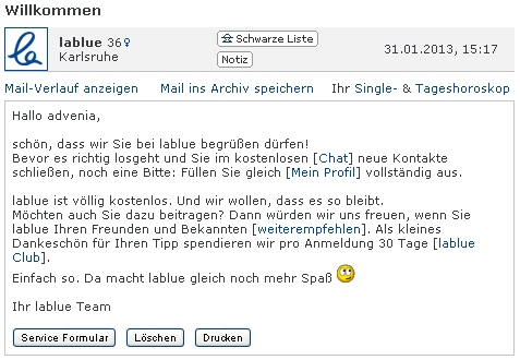Singlebörsen kostenlos la blue
